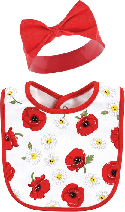 Hudson Baby Unisex Baby Cotton Bib and Headband Set