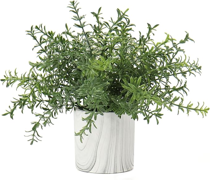 Hollyone Faux Plants Indoor Artificial Mini Potted Plants Plastic Green Plant Small Fake Plants Eucalyptus Decor in Pots for Home Table Room Bathroom Decor