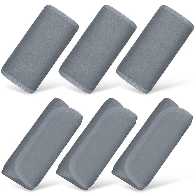 Riakrum 6 Pieces Car Seat Strap Pads Covers for Baby Kids, Carseat Strap Covers Shoulder Pads, Soft Seat Belt Cover for Infant Stroller Safety Belt Cushion for Boy and Girl, 2.4 x 5.7 Inches(Gray)