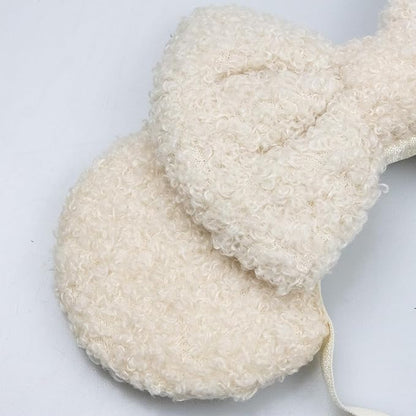 Fleece Wool Mouse Ears Headband with Bow, Adjustable Fluffy Hair Bow Hairband for Infant Toddlers Baby Girls