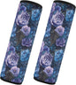 Dark Blue Purple Peonies Car Seat Belt Covers 2Pcs Fashion Safety Belt Cushion Seat Belt Shoulder Pad for Adults Women Kids