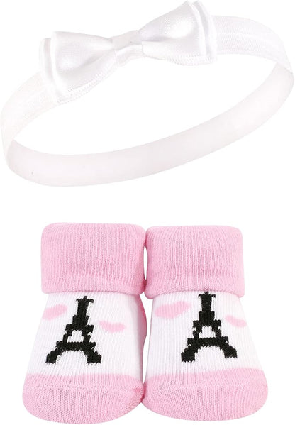 Hudson Baby Girl's Headband and Socks Giftset