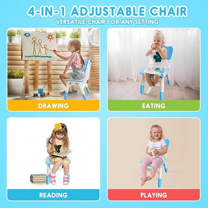 Kids Adjustable Chair with 3 Height Levels Toddler for Desk and Play Indoor Outdoor Activities