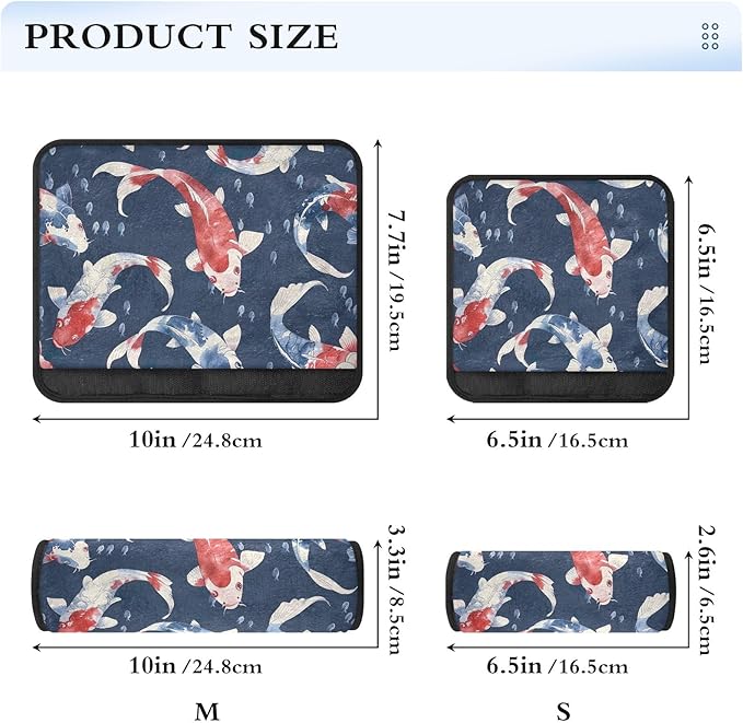 CHIFIGNO 2Pcs Seat Belt Covers Dark Blue and Red Fish Seat Belt Cushion Cover Soft Shoulder Pad Auto Interior Accessories for Car Bag