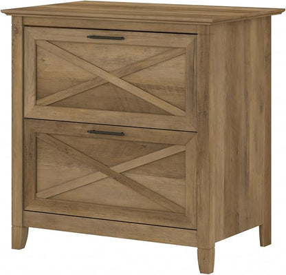 Bush Furniture Key West Lateral File Cabinet, Modern Farmhouse 2 Drawer File Cabinet for Home Office