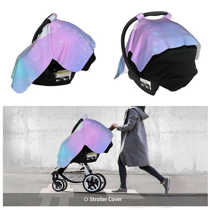 KiuLoam Mermaid Fish Tail Baby Car Seat Canopy, Nursing Cover Breastfeeding Scarf, Stretchy Soft Breathable Infant Carseat Cover for Babies Boys Girls