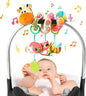 Jollybaby Crib Stroller Car Seat Toys for Baby 0-3-6-9-12 Months, Tummy Time Hanging Sensory Toys for Newborn with Music Box and Teether, Spiral Carseat Toy for Infant Boys Girls Gifts (Yellow)