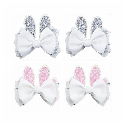 Easter Rabbit Ear Hair Clips Flower Hair Hoop Girl Baby Cute Flower Crown Hair Accessory.(F80-O)