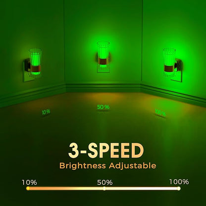 Briignite Night Light, Night Lights Plug into Wall, RGB Color LED NightLight with Dusk to Dawn Sensor, 180° Rotating Night Lights, Adjustable Brightness, Wall Sconce for Bedroom Hallway, 2 Pack