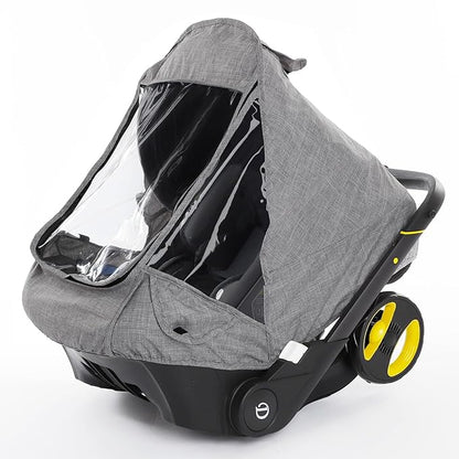 Car Seat Rain Cover,Food Grade EVA,Universal Car Seat Rain,Waterproof, Windproof Protection,Protect from Dust Snow,Rain Cover Features Quick-Access Zipper Door and Side Ventilation(Grey)