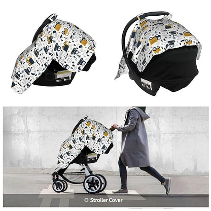 Cars Truck Tractor Baby Car Seat Canopy Nursing Cover for Newborn Car Seat Breastfeeding Covers Blanket Newborn Shower Gift