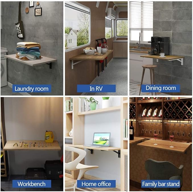 Need Wall Mounted Folding Table - Heavy Duty Small Fold Down Dining Table Length 30" Width 20" Perfect Addition to Home Office/Laundry/Home Bar/Kitchen & Dining Room AC15CB(L30 W20)