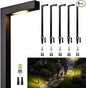 Gardenreet Outdoor Pathway Lights Brass, LED Landscape Path Lights, Low Voltage Driveway Lights Waterproof, L Shape 12V Wired Black for Walkway Sidewalk with 3W 270LM 2700K G4 Bulb 6 Pack
