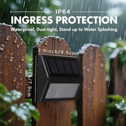 SRDHIN Solar Fence Lights Outdoor,Waterproof Solar Stair Step Deck Lights Wireless for Patio Garden Backyard Garage Driveway ﻿ (Warm White, 6-Pack)