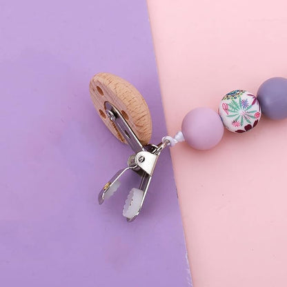 Custom Baby Name Personalized Pacifier Clip, Personalized Boho Pacifier Clip Holder Newborn Gift (A)