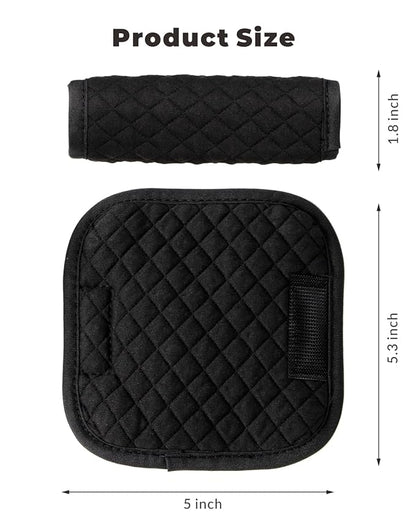 Car Seat Belt Pads 2 Pack for Baby Kids, Soft Reversible Car Seat Shoulder Strap Cover Pads, Seat Neck Strap Covers for Stroller, Carrier, Pushchair - Black