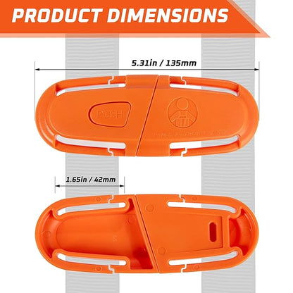 Universal Car Seat Chest Clip, Adjustable Harness Positioning Clip for Stroller and Booster Seat, Anti-Slip Shoulder Straps Holder Accessory for Parents (1 Pack, Orange)