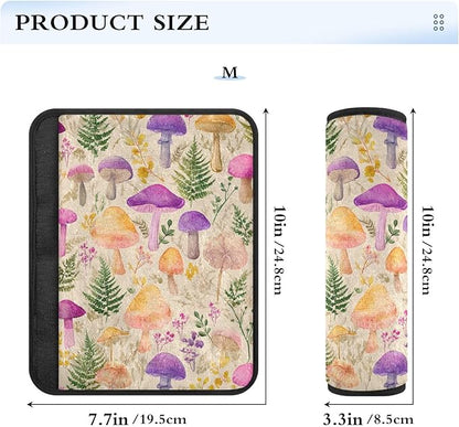 2 Pack Seatbelt Covers Seat Belt Cover Pad for Adults Boys Girls Car Seat Strap Covers Pads Cushion Universal Shoulder Strap Pad Protector for Backpack Camera Bag 10x7.7Inch Mushroom Colorful Pattern