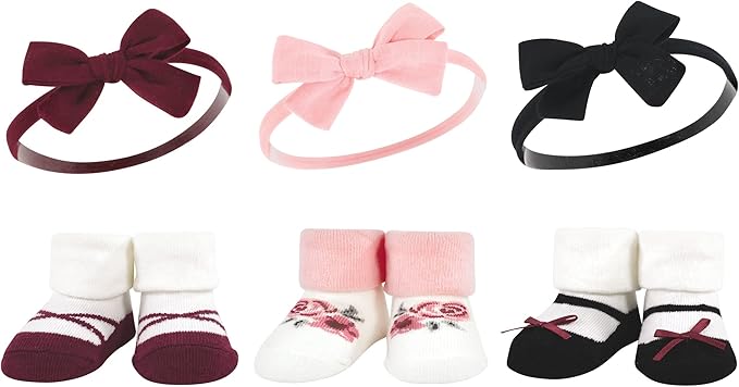 Hudson Baby Girl's Headband and Socks Giftset