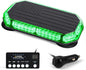 Xprite Green Rooftop Emergency Strobe Light Bar, US Flag Beacon Safety Flashing Warnin Lights w/Control Panel Magnetic Base for Construction Trucks Plows Postal Security Cars