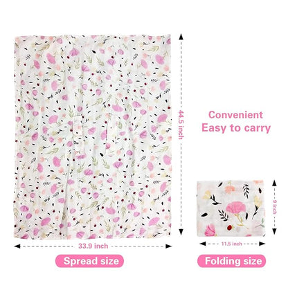 Muslin Baby Car Seat Canopy, Metplus Infant Carseat Cover - Extra Wide Universal Fit, Lightweight Breathable Soft for Babies Girls Shower Gift (Purple Flower)
