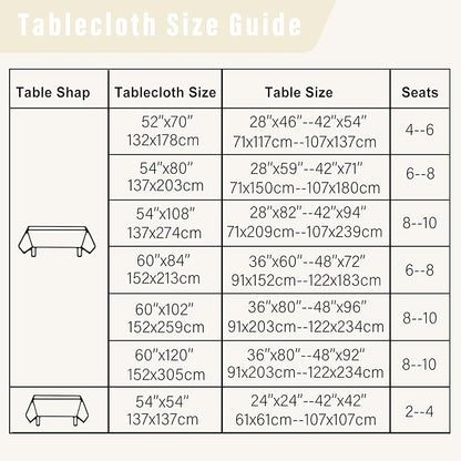 DWCN Rectangle Faux Linen Tablecloth - Textured Waterproof Spill-Proof Wrinkle and Stain Resistant Table Cloth Decorative Fabric Farmhouse Table Cover for Kitchen Dining, 60 x 102 Inch, Champagne