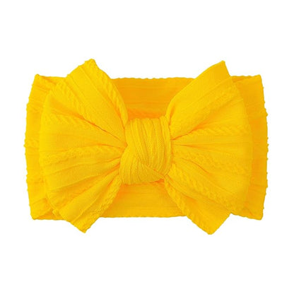 LemonSpace Handmade Baby Girls Headbands Soft Stretchy Nylon Hair Bands Hair Accessories with Bows for Newborn Baby Girls Infant Toddlers Kids(Yellow)