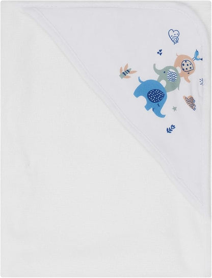 Hooded Baby Towels 3-Pack – Soft Baby Bath Towels with Hood for Newborns & Toddlers, Baby Hooded Towel Set, 30" x 26" (Little Trunks)