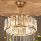 18.2" Crystal Caged Ceiling Fan with Light 4-Light Modern Fandelier Lighting Gold Ceiling Fan with Lights Reversible Remote Ceiling Fan Chandelier for Bedroom Living Room Dining Room Kitchen