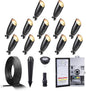 Gardenreet Black Brass Landscape Lighting Kit (12-Pack Spotlights) with 300W Low Voltage Transformer and Mechanical Timer and 250FT Wire and 50Pack Connectors for Outdoor Garden Patio