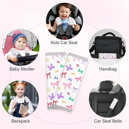 Seat Belt Cover Pad for Baby, Soft Seatbelt Cushion Covers for Kids 2Pcs Car Seat Strap Shoulder Pads for All Car Seats, Stroller, High Chair