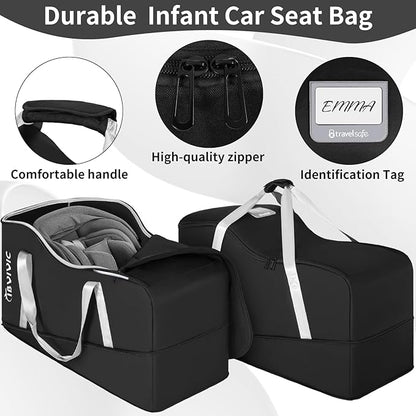 IBVIVIC Car Seat Travel Bag Compatible with UPPAbaby Aria and Mesa, Infant Car Seat Travel Bag Car Seat Cover for Travel (Black)