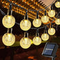 Toodour Solar String Lights Outdoor, 36ft 60 LED Globe String Light with 8 Mode, Waterproof Crystall Ball Lights Solar Patio Lights for Garden, Lawn, Patio, Gazebo, Yard, Outdoor Decor - Warm White