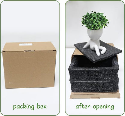 Zerzsy Desktop Plant for Women Office Decoration Fake Plant Succulents Plants Artificial for Home Bathroom Living Room Office Decor Small Fake Plants Decor for Bedroom and Bathroom - Set of 1