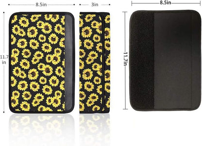 AFPANQZ Two Packs Leopard Car Seat Belt Pads Covers Harness Vehicle for Adults Kids 1 Pair/Set Safety Seatbelt Cushion Pad Cute Shoulder Straps Pads for Bags Yellow Blue