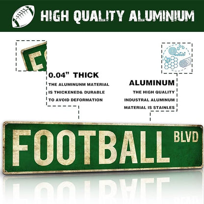 Football Gifts for Boys 8-12 Accessories Football Stuff Wall Decor for Boys Room Football Room Gear Teen Boys Birthday Christmas Vintage Wall Sign