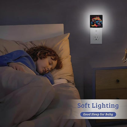 Trucks Night Light Plug Into Wall with Dusk to Dawn Sensor Wall Lamp, LED Nightlights for Bedroom, Bathroom, Kitchen, Hallway, Room Decorative for Boys Girls Women Men Gifts