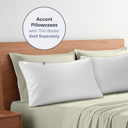 Kickoff Viscose Bamboo Sheets California King Size 4-pc 100% Organic Bamboo Viscose Bed Cooling Sheets Cal King Set Cool Bedding for hot Sleepers Sheet, Flat, Fitted, Pillowcases (Soft Sage, CK)