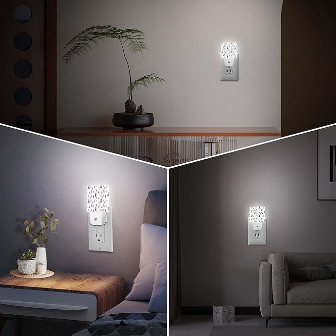 LED Night Light Lamp with Smart Sensor Dusk to Dawn Sensor,Winter Christmas Trees Night Light Daylight White,0.5W Plug-into Wall for Adults,Bedroom,Bathroom,Hallway,Kitchen