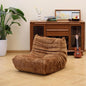 N&V Fireside Chair, Mid Century Armless Floor Sofa, Soft Premium Chenille Floor Lounge Chair, Foam Sofa Accent Chair for Living Room Bedroom and Office (Brown, Single)
