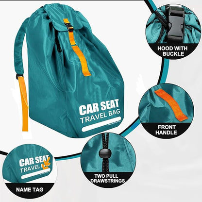 Car Seat Travel Bag for Airplane, Large Car Seat Bags for Air Travel with Comfort Padded Straps, Carseat Storage Bag / Backpack for Carseat Airport, Carseat Cover Travel - Baby Travel Essential
