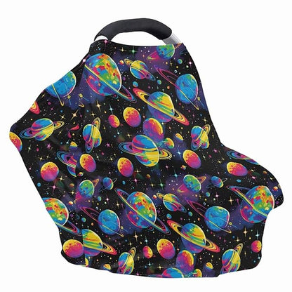 GIFTPUZZ Universe Multi-Functional Nursing Cover - Soft & Breathable Breastfeeding Scarf, Car Seat Canopy, Grocery Cart & Stroller Protector - Universal Fit for Moms