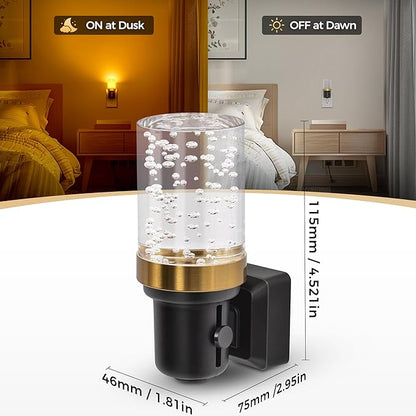 DORESshop LED Night Lights Plug into Wall, Modern Decorative Design Nightlights Plug in, Adjustable Brightness, Dimmable Night Light, Perfect for Adults' Bedroom, Hallway, Bathroom, Amber, 1 Count