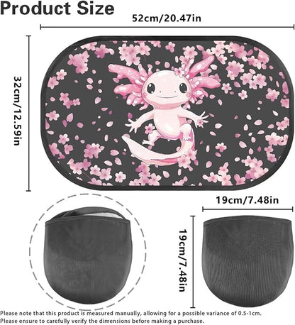 Bulopur Axolotl Cherry Blossom Car Window Shades 2 Pack Baby Window Shades Easy to Install Car Sun Shade Side Windshield Sun Protection and Blocker for Most Vehicle, SUV, Truck