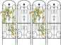 Black Metal Garden Trellis - 70"X18" Decorative Flower Trellis with Powder Coating for Climbing Plants, Rose, Vegetable Support (4, Pattern-C)