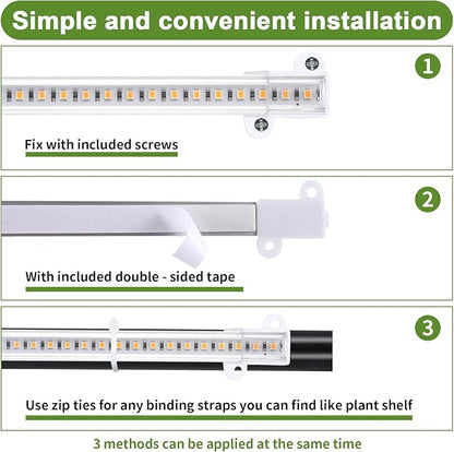 8.6'' LED Grow Light Strips, Full Spectrum 3500K Grow Lights for Indoor Plants, 4 Head with 3/9/12H Timer, 10 Dimmable Levels, Suitable for Seedling, Succulent, Plant Shelf and Greenhouse, 1-Pack