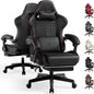 GTPLAYER ACE-PRO Music Gaming Chairs – Built-in Speakers, App Support & Bluetooth Control, Footrest & Pocket, Gamer Chair for Adults, Black & Red Stitch