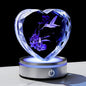 Qianwei Hummingbird Gifts for Women 3D Crystal Heart - Laser Hummingbird Decor Glass Animals Humming Bird Gifts Figurines Statue Stuff for Room Decorations Bird Night Light