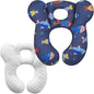 Baby Travel Pillow, Upgrade U-Shape Infant Pillow for Car Seat Pushchair and Stroller, Soft Comfortable Sleep Cushion for Kids Newborn and Toddler -Fish DarkBlue