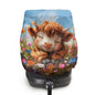 XYZCANDO Baby Highland Cow Infant Car Seat Cover Cartoon Summer Carseat Cover Protect from Sun/Hot Days Portable Baby Car Seat Shade Cover Elastic Infant Car Seat Protector Gift for Her
